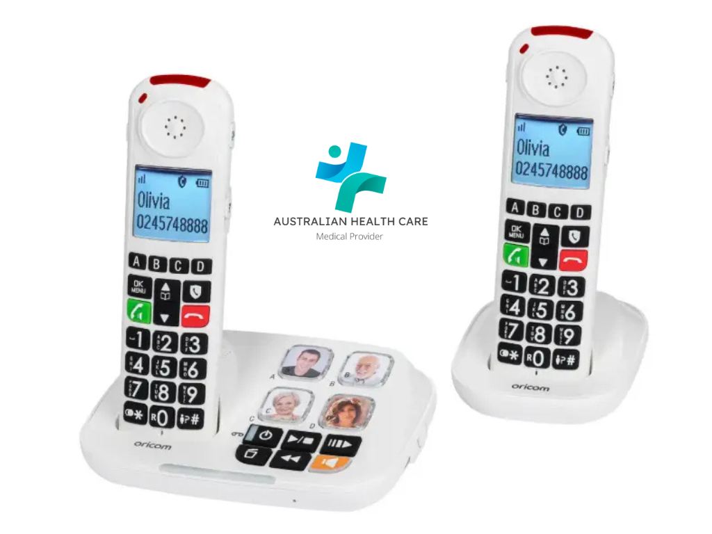 healthcare equipment, Health Care Australia, medical equipment store, 4.3″ Video & Audio Baby Monitor with Vibrating Shaker, Flip Mobile Phone with SOS Emergency Button, Big Button Amplified Cordless Phone With Answering Machine,Big Button Amplified Cordless Phone + Additional Handset 