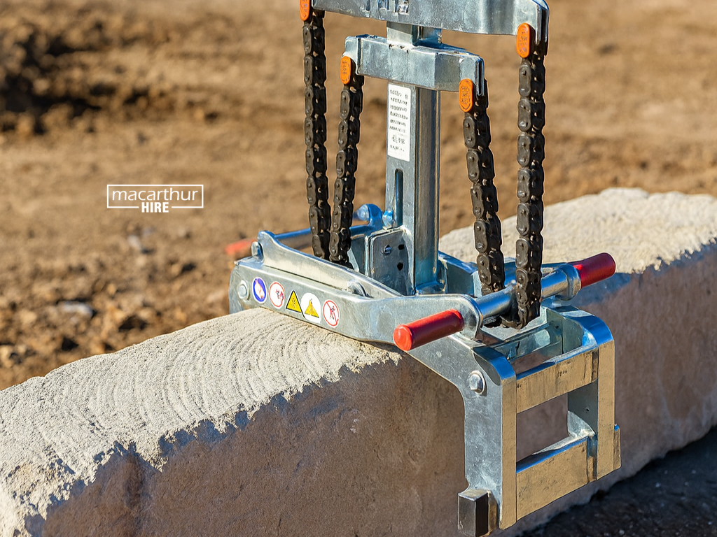 Sandstone Block Lifter, chainsaw hire, quick cut saw, Equipment Hire, rent site equipment