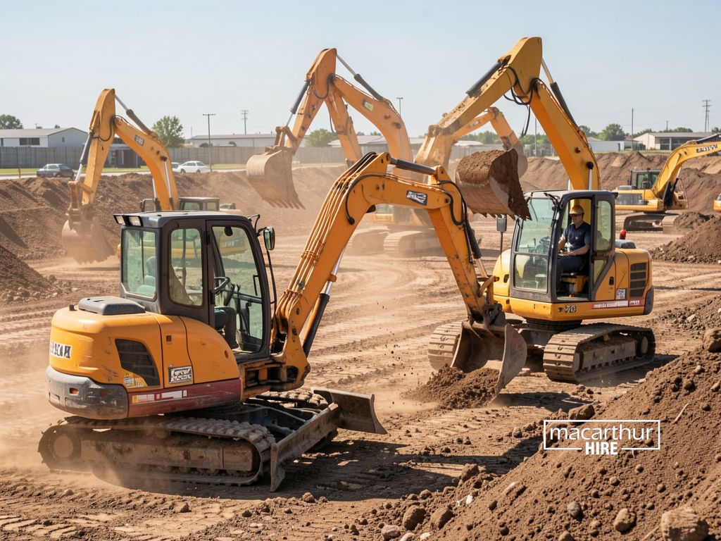 Mini excavators,kubota excavator, Landscaping equipment, equipment for hire in macarthur, business equipment hire, equiptment rentals