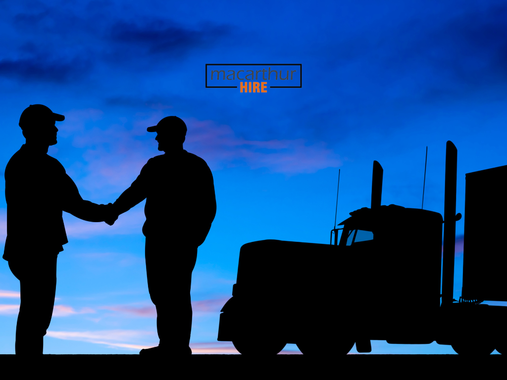 Business owner reviewing equipment rental options for a project