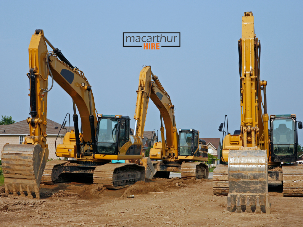 Excavator hire in Macarthur for site preparation work