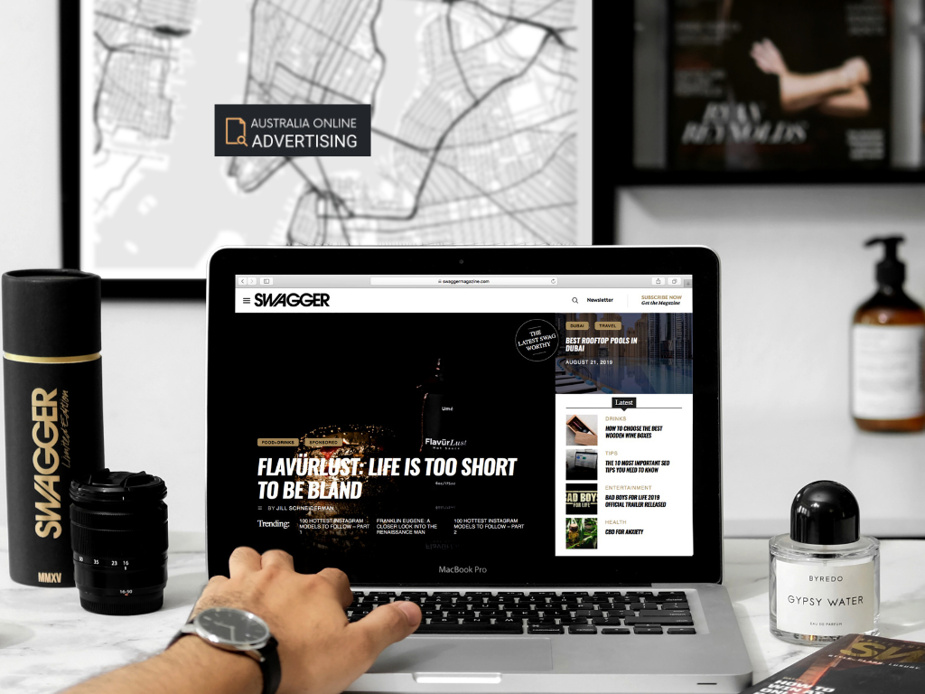 Small business owner managing free online advertising