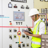 Thermal imaging used to inspect industrial switchboard