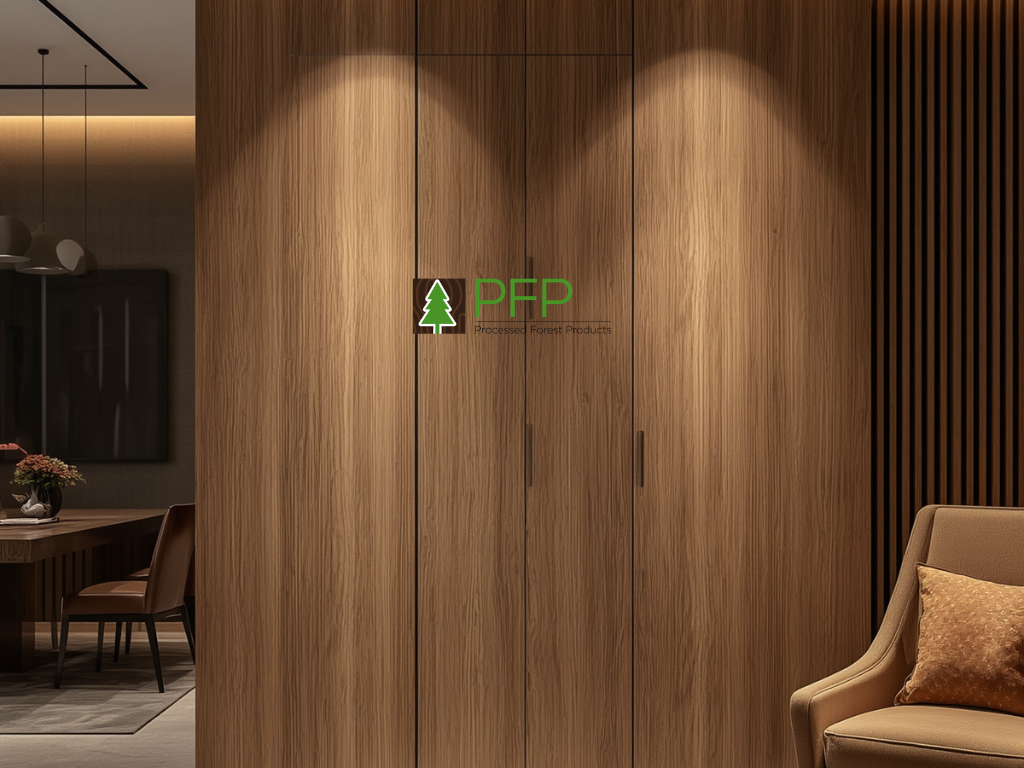 Sustainable veneer panels in modern Australian interior