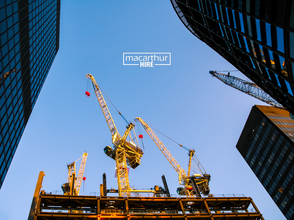 Construction equipment rental for an active worksite