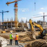 Excavator hire for construction site earthmoving