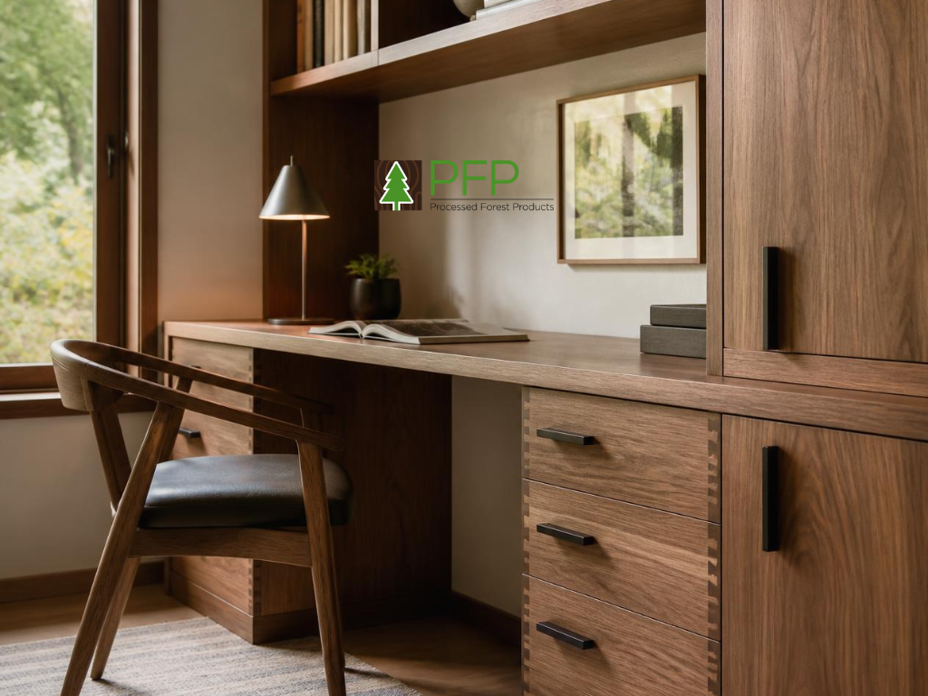 American oak veneer for sustainable interior design