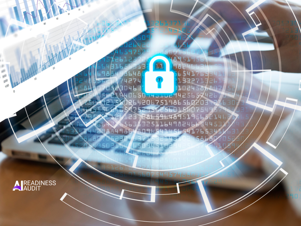 Australian business professionals reviewing AI data security risks and governance controls during an AI maturity assessment