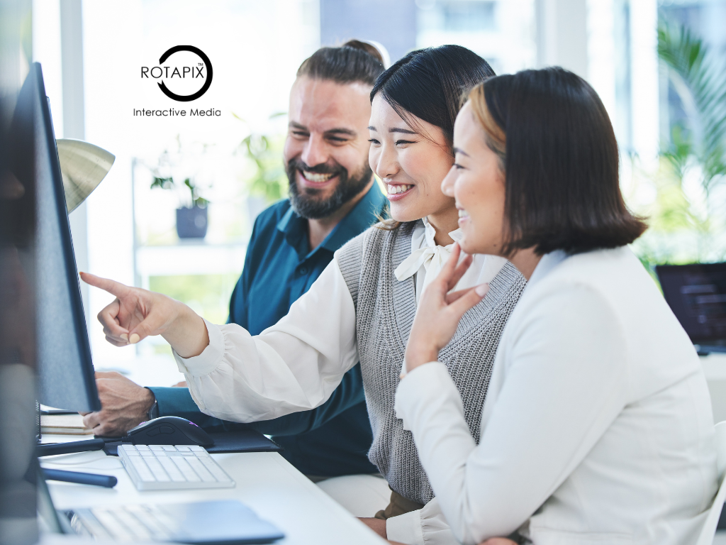 Employees participating in workplace training to learn how to use AI-supported business tools.