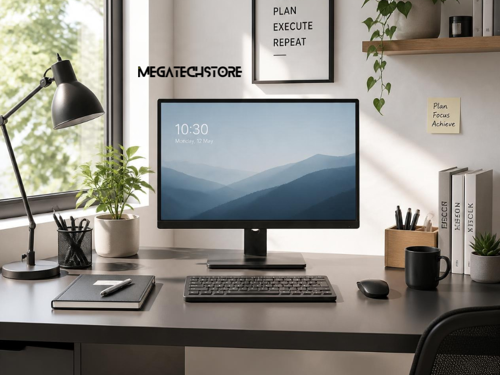 Computer processor, RAM modules and NVMe SSD displayed beside a desktop motherboard.