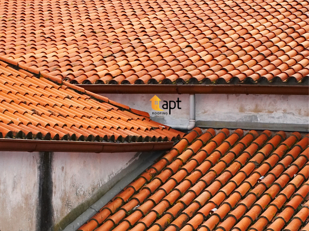 Close-up of old roof tile
