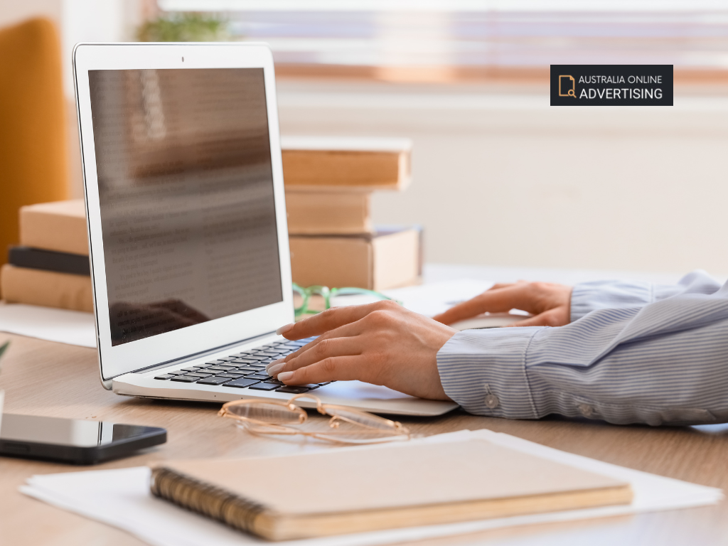 Business owner reviewing Google Business Profile information and local search results on a computer