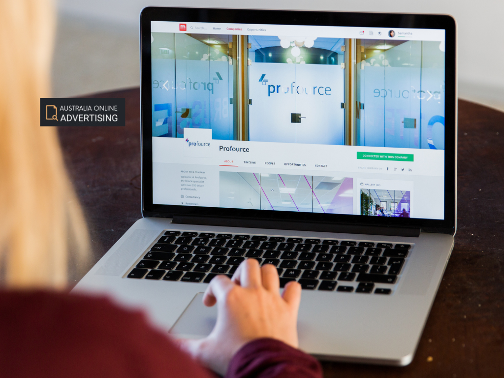 Laptop displaying local business search results and a map with nearby business locations