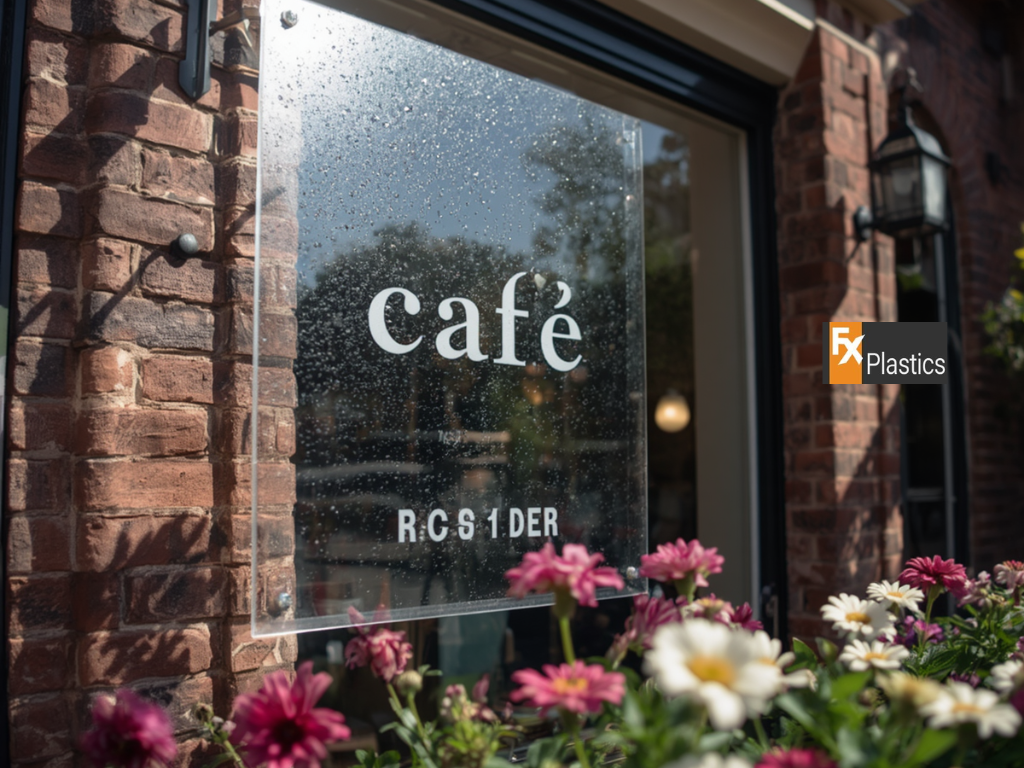 Custom acrylic letters and logo for business reception signage